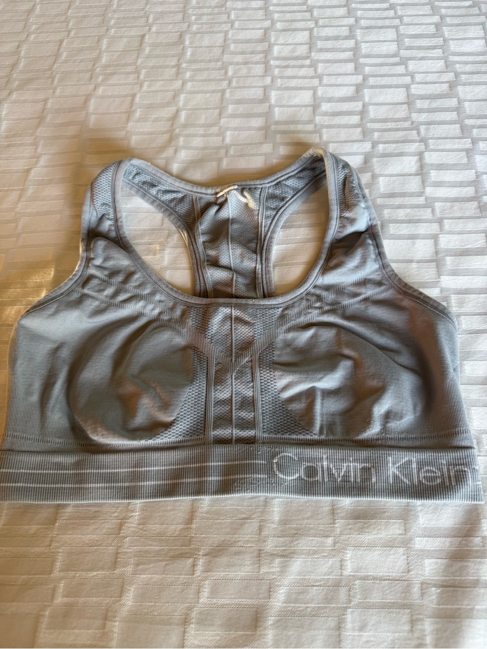Calvin Klein Gray Seamless Racerback Sports Bra